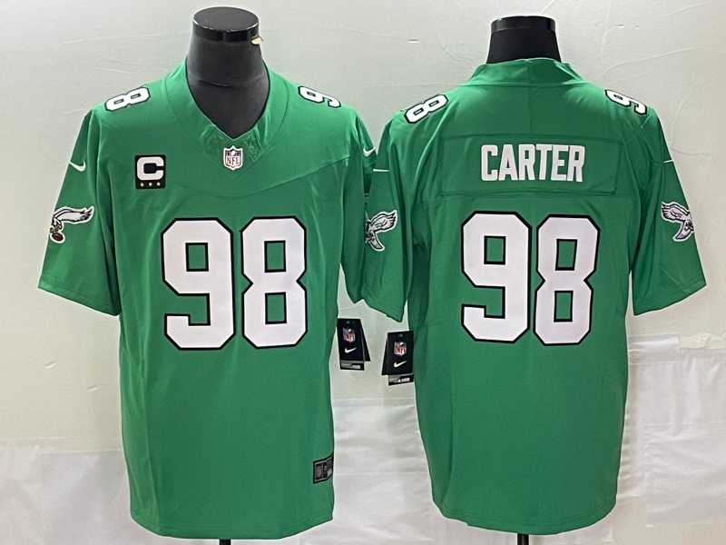 Men's Philadelphia Eagles #98 Jalen Carter Green 2023 F.U.S.E. Vapor Untouchable With C Patch Stitched Football Jersey,We sell and wholesale Men's Philadelphia Eagles #98 Jalen Carter Green 2023 F.U.S.E. Vapor Untouchable With C Patch Stitched Football Jersey on line form chian!